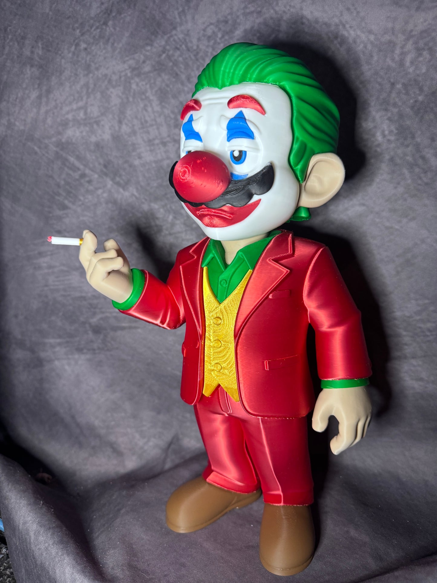 Joker Mario Mashup Figure – 36cm Tall Custom 3D Printed Collectible Display Model