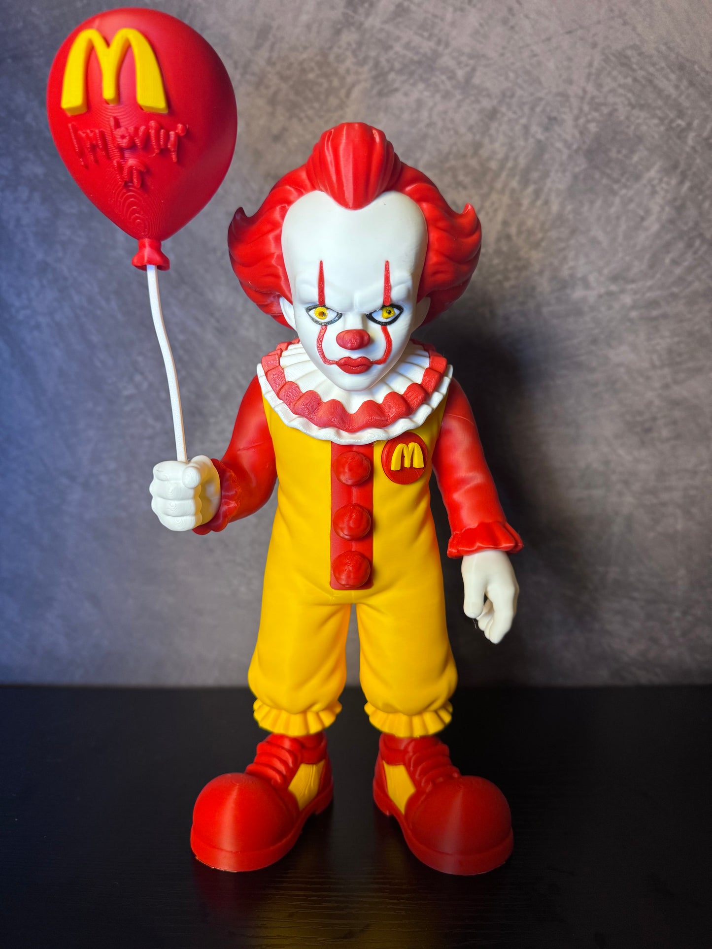 Pennywise Ronald McDonald Mash-Up Figure – 30cm Tall Custom 3D Printed Collectible Horror Clown Statue