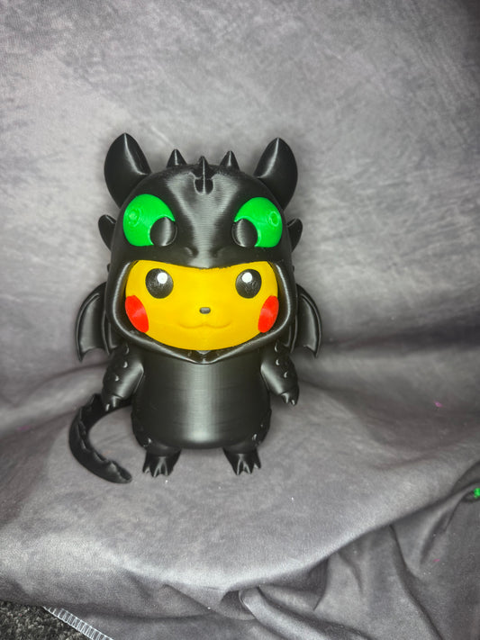 Toothless x Pikachu Inspired Mashup Figure – 18cm 3D Printed Collectible