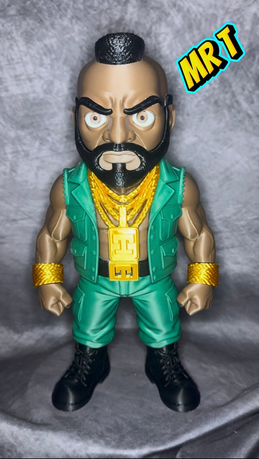 Mr T Inspired 3D Printed Collectible Figure – 32cm Display Statue – Multicolour PLA